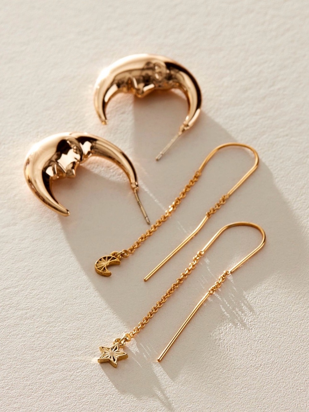 Free People - My Lucky Moon and Star Earring Set - Picture 3 of 6